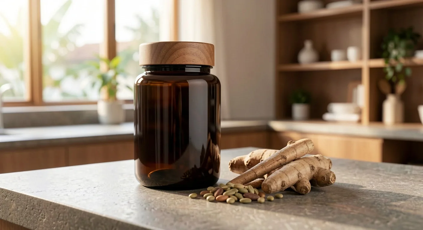 Natural supplement capsules photographed in clinical detail