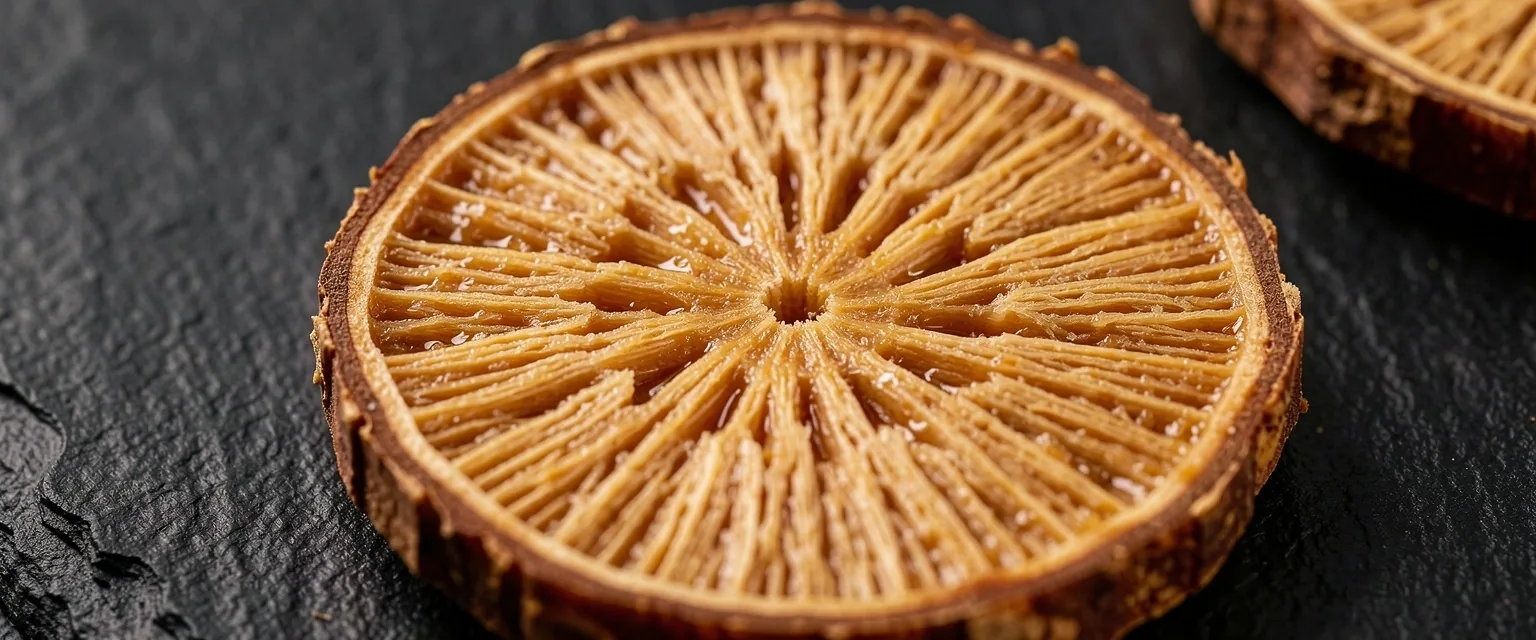 Cross-section of ginseng root showing internal structure
